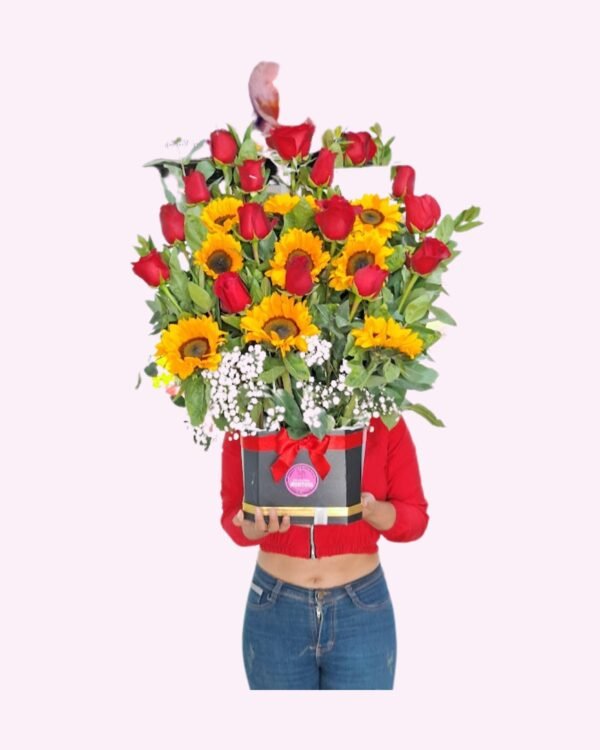 Box de Girasoles y Rosas